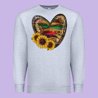 Sunflower Fall Heart Premium Sweatshirt Designed By Ranaportraitstore