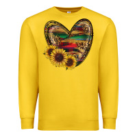 Lemon Sunflower Fall Heart Premium Sweatshirt - RanaPortraitStore