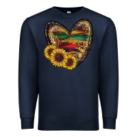 Navy Sunflower Fall Heart Premium Sweatshirt - RanaPortraitStore