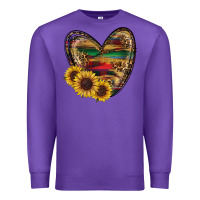 Purple Sunflower Fall Heart Premium Sweatshirt - RanaPortraitStore