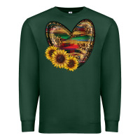 Sports Green Sunflower Fall Heart Premium Sweatshirt - RanaPortraitStore