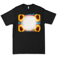 Black Serape Bleached Sunflowers Leopard Background Premium Tee - CowCowDesign