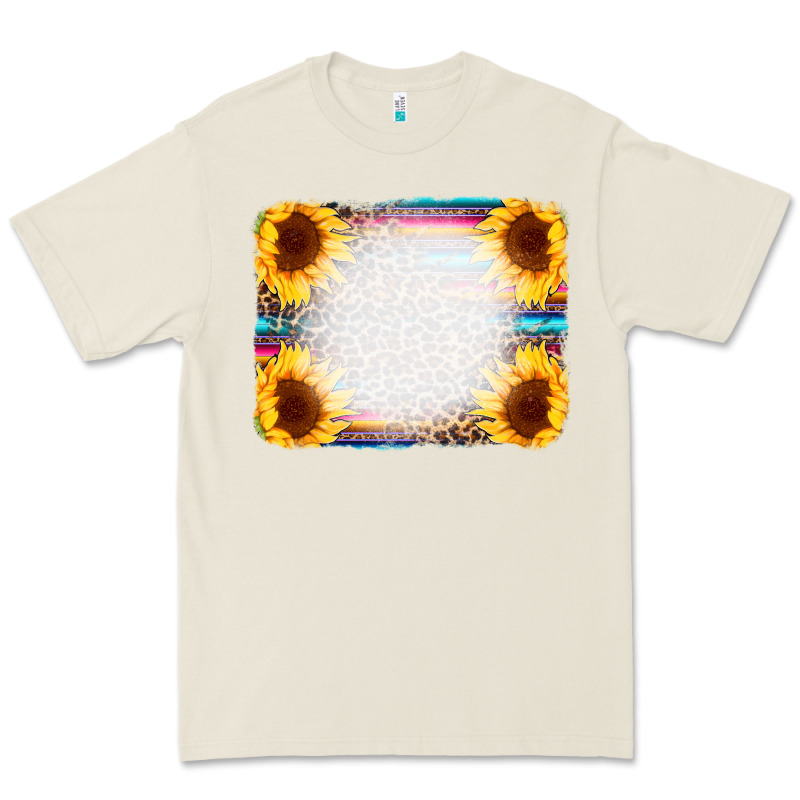 Serape Bleached Sunflowers Leopard Background Premium Tee by CowCowDesign | Teevron