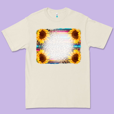 Serape Bleached Sunflowers Leopard Background Premium Tee Designed By Cowcowdesign