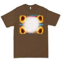 Cacao Serape Bleached Sunflowers Leopard Background Premium Tee - CowCowDesign
