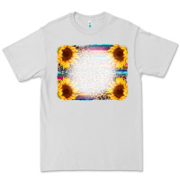 Dove Grey Serape Bleached Sunflowers Leopard Background Premium Tee - CowCowDesign