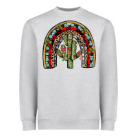 Heather Grey christmas cactus rainbow Heavyweight Sweatshirt - JahusDesignShop