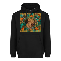 Black Western Fall Cow Heavyweight Hoodie - RanaPortraitStore