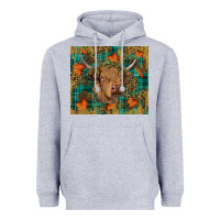 Heather Grey Western Fall Cow Heavyweight Hoodie - RanaPortraitStore