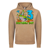 Vintage Coffee birthday boy frog age 3 Vintage Hoodie - LillyAllenDesigns