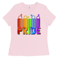 Bubblegum Pink Pride Barcode Ladies Tee - FaDigitalArtStudio