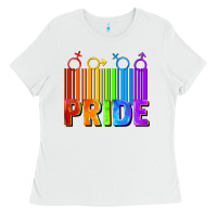 White Pride Barcode Ladies Tee - FaDigitalArtStudio