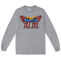 Heather Grey American Babe With Sunflowers Long Sleeve Tee - LillyAllenDesigns