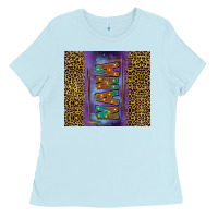 Baby Blue Leopard nana Ladies Tee - FaDigitalArtStudio