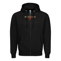 Black #diablo Zipper Hoodie - DesigneFamous