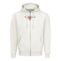Oatmeal Heather #diablo Zipper Hoodie - DesigneFamous