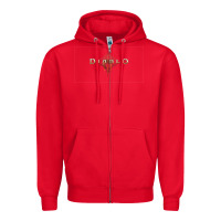 Red #diablo Zipper Hoodie - DesigneFamous