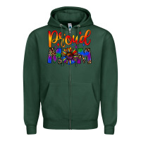 Sports Green proud mom Zipper Hoodie - JahusDesignShop