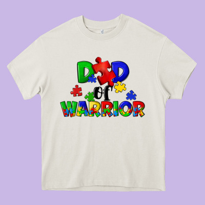 Dad Of Warrior Heavy Core Tee Designed By Cowgirlartshop