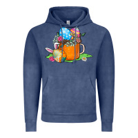 Vintage Denim Easter Coffee Vintage Hoodie - CowhideDigitalArt
