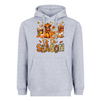 Heather Grey Tis' the season Fall Heifer coffee cups Heavyweight Hoodie - RanaPortraitStore