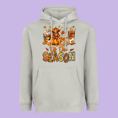 Tis' The Season Fall Heifer Coffee Cups Heavyweight Hoodie Designed By Ranaportraitstore