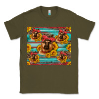 Army Green german shepherd with sunflowers Classic Tee - Artiststas