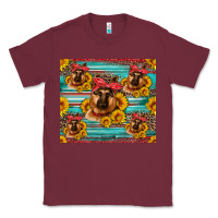Burgundy german shepherd with sunflowers Classic Tee - Artiststas