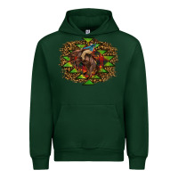 Forest Green Western Christmas Rodeo Distressed Urban Hoodie - RanaPortraitStore