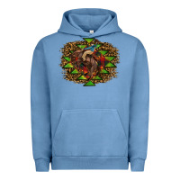 Pigment Pebble Blue Western Christmas Rodeo Distressed Urban Hoodie - RanaPortraitStore