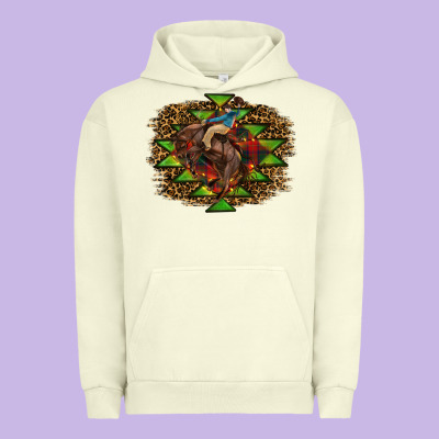 Western Christmas Rodeo Distressed Urban Hoodie Designed By Ranaportraitstore