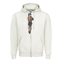 Oatmeal Heather mai sakurajima Zipper Hoodie - DesigneFamous