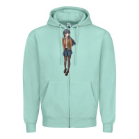 Seafoam mai sakurajima Zipper Hoodie - DesigneFamous