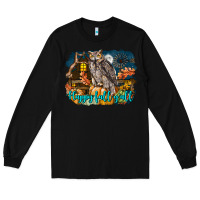 Black Happy Fall Y'all Owl Long Sleeve Tee - LillyAllenDesigns