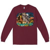 Burgundy Happy Fall Y'all Owl Long Sleeve Tee - LillyAllenDesigns