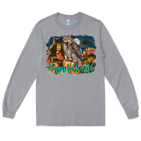 Heather Grey Happy Fall Y'all Owl Long Sleeve Tee - LillyAllenDesigns