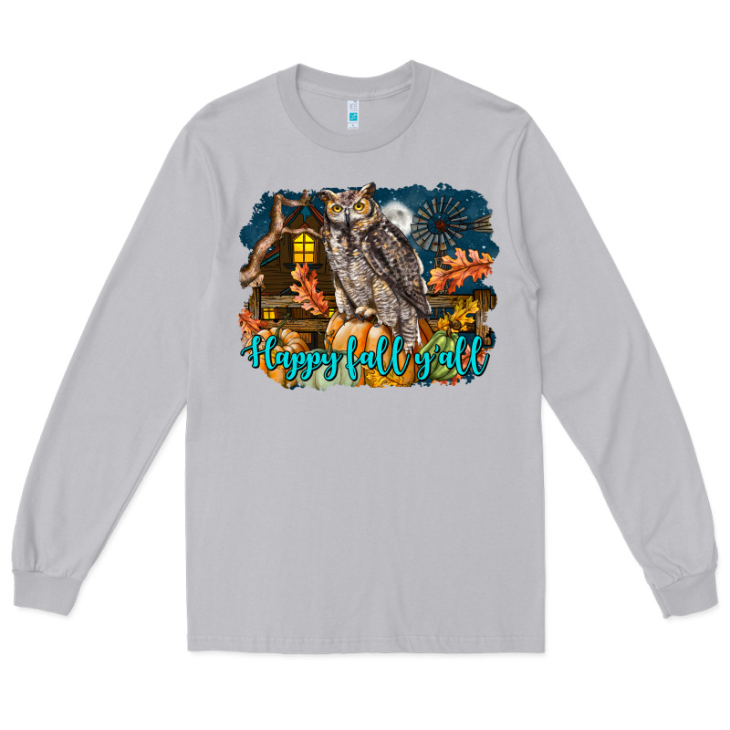 Happy Fall Y'all Owl Long Sleeve Tee by LillyAllenDesigns | Teevron