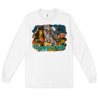 White Happy Fall Y'all Owl Long Sleeve Tee - LillyAllenDesigns