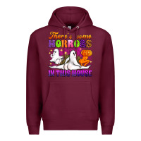 Burgundy theres some horrors in this house Premium Hoodie - Artiststas