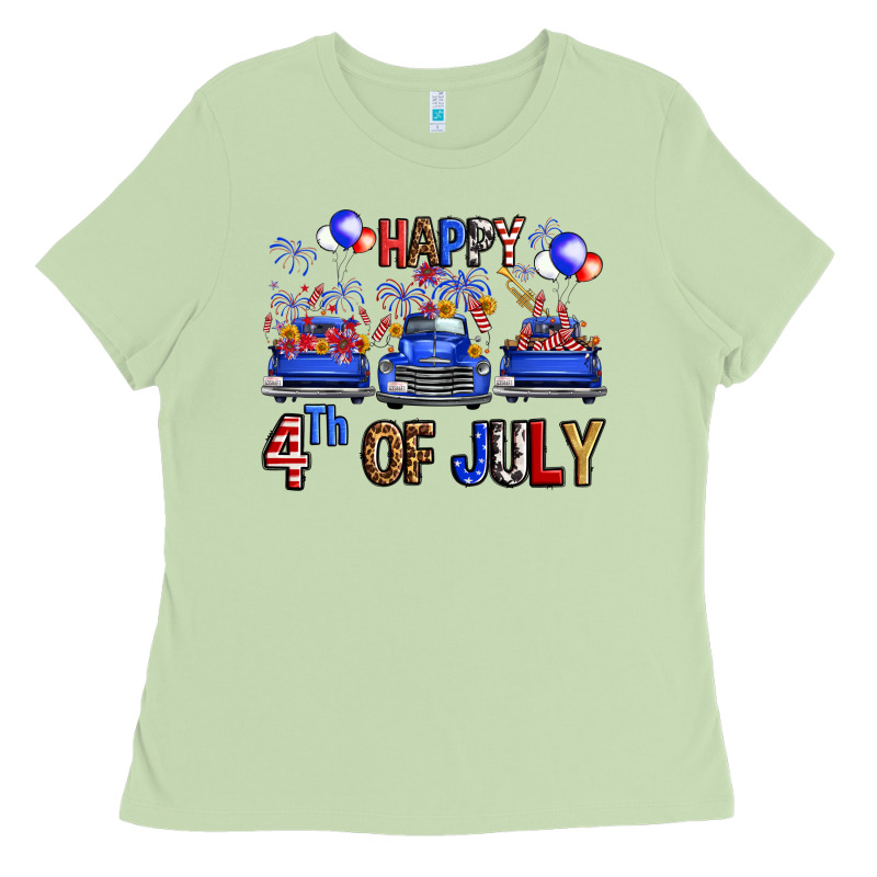 Western Truck Hello Fourth Of July America Ladies Tee by FaDigitalArtStudio | Teevron