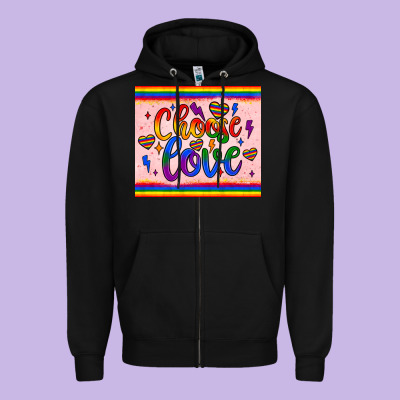 Choose Love Tumbler Zipper Hoodie Designed By Jahusdesignshop