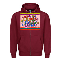 Burgundy choose love tumbler Zipper Hoodie - JahusDesignShop