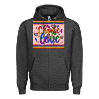 Charcoal Heather choose love tumbler Zipper Hoodie - JahusDesignShop