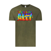 Vintage Olive Always An Ally Pride LGBTQ Vintage Tee - BundleAndBundleShop
