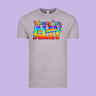 Always An Ally Pride Lgbtq Vintage Tee Designed By Bundleandbundleshop
