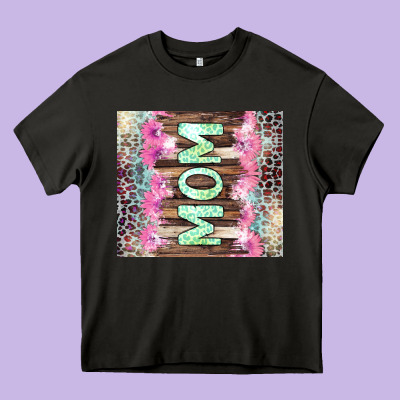 Mom Leopard Heavy Core Tee Designed By Cowgirlartshop