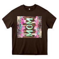 Chocolate Brown Mom leopard Heavy Core Tee - CowGirlArtShop
