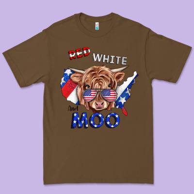 Red White And Moo Cow Premium Tee Designed By Ranaportraitstore
