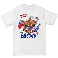 White Red White And Moo Cow Premium Tee - RanaPortraitStore