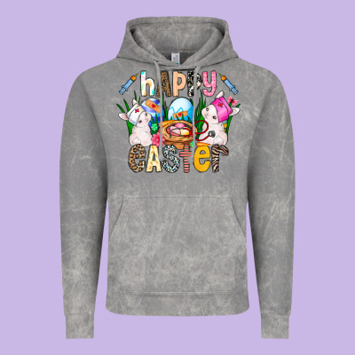 Happy Easter Vintage Hoodie Designed By Cowhidedigitalart